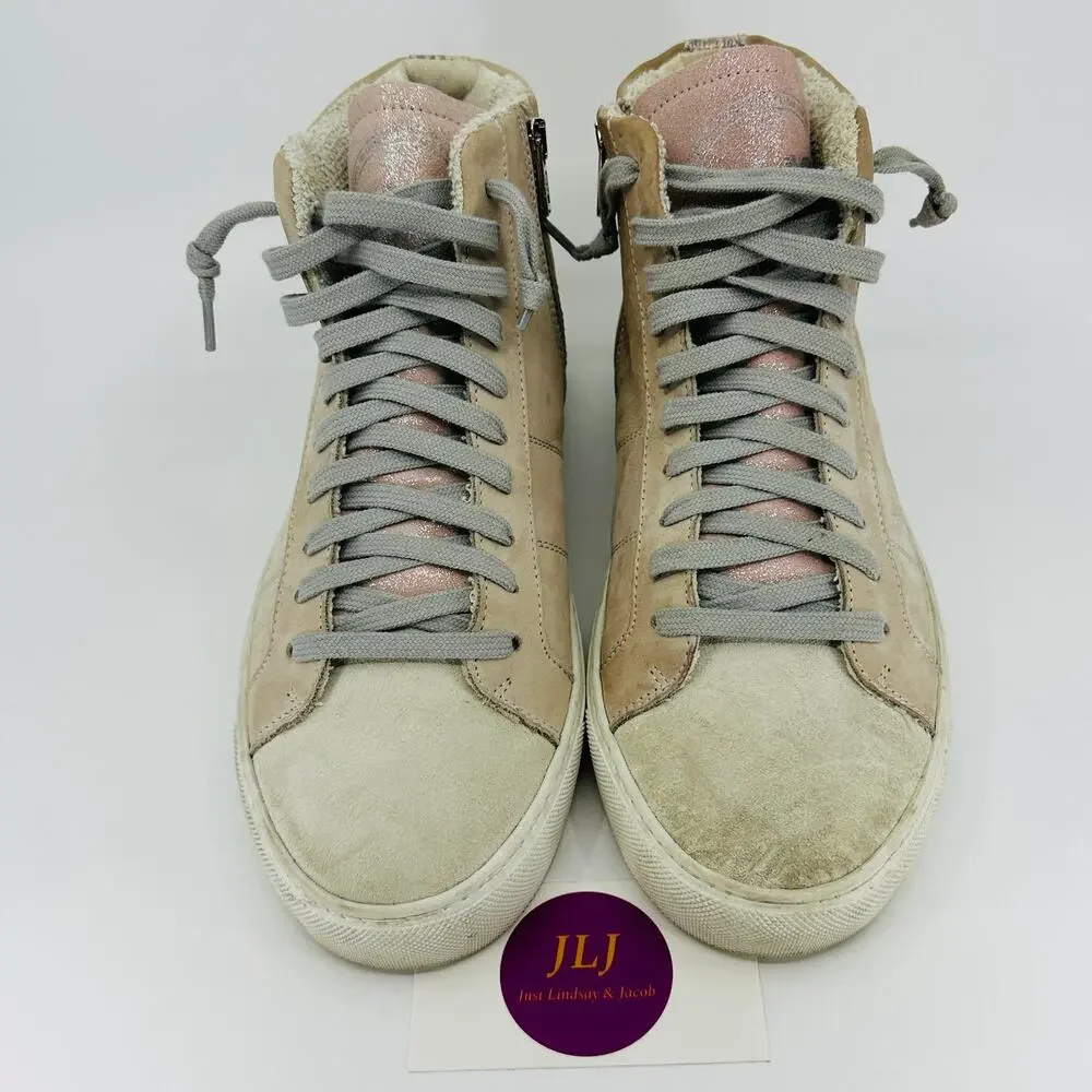 P448 Women's Pink Suede High Top Casual Skate Sneakers Size 41 EU/ 9.5 US